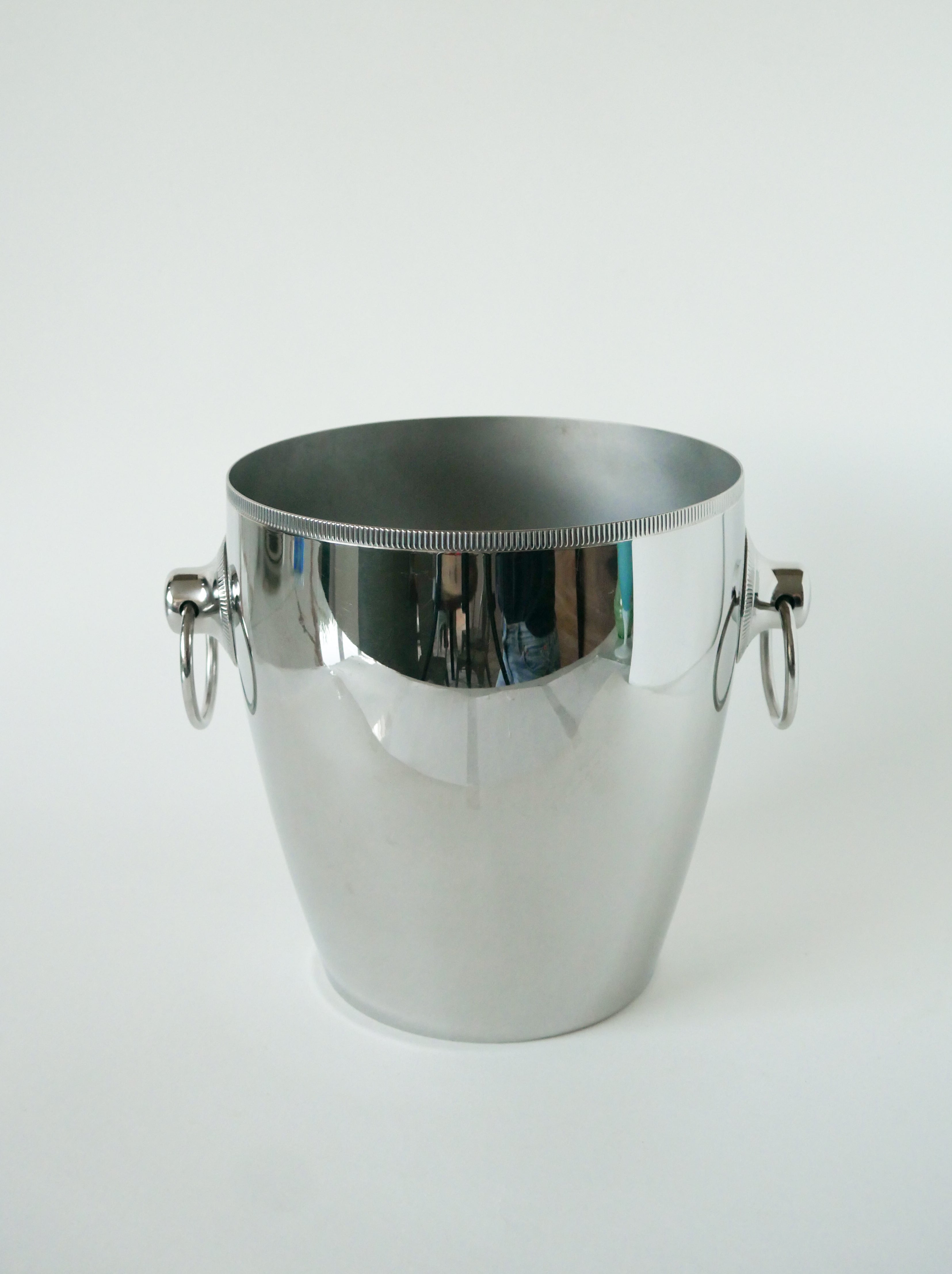 Grand Seau À Champagne En Inox, Made In France, 1970