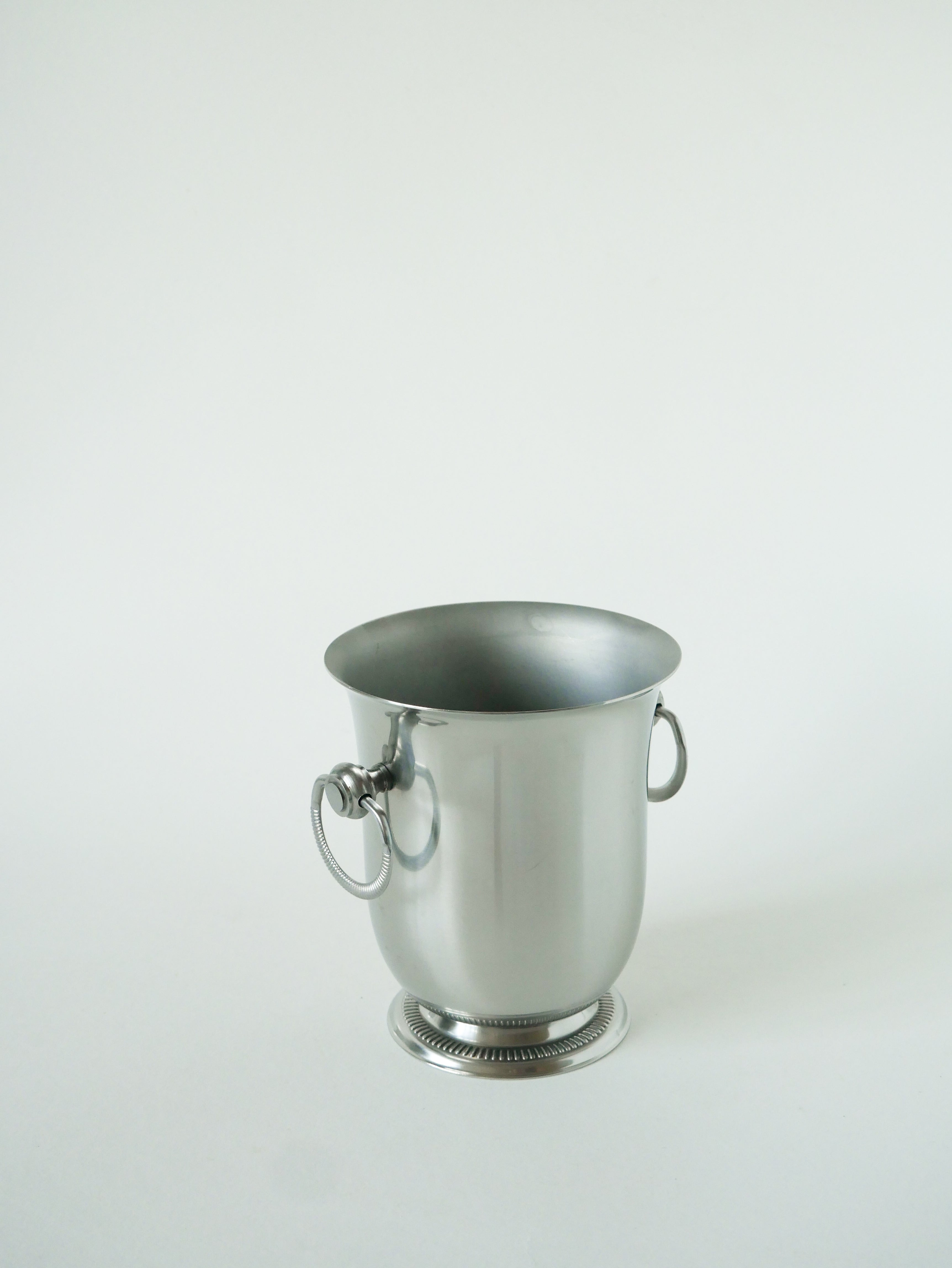 Seau À Glace En Inox, Jean Couzon, Design, 1970 - 15 X 13 Cm