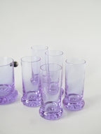 Ensemble Composé De 5 Verres À Cocktails Et D'Un Seau À Glace, Violet Et Chrome, Made In Italy, 1960