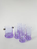Ensemble Composé De 5 Verres À Cocktails Et D'Un Seau À Glace, Violet Et Chrome, Made In Italy, 1960