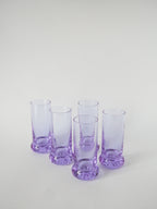 Ensemble Composé De 5 Verres À Cocktails Et D'Un Seau À Glace, Violet Et Chrome, Made In Italy, 1960