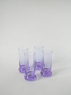 Ensemble Composé De 5 Verres À Cocktails Et D'Un Seau À Glace, Violet Et Chrome, Made In Italy, 1960