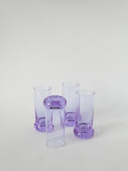 Ensemble Composé De 5 Verres À Cocktails Et D'Un Seau À Glace, Violet Et Chrome, Made In Italy, 1960