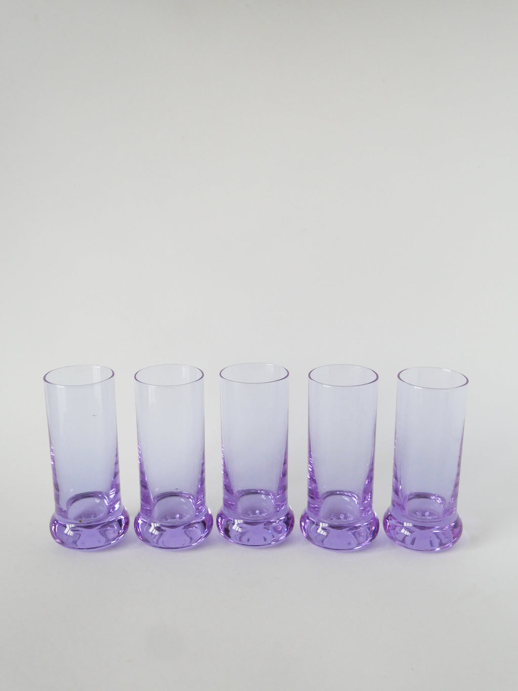 Ensemble Composé De 5 Verres À Cocktails Et D'Un Seau À Glace, Violet Et Chrome, Made In Italy, 1960