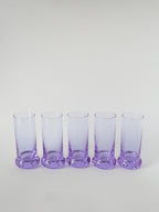 Ensemble Composé De 5 Verres À Cocktails Et D'Un Seau À Glace, Violet Et Chrome, Made In Italy, 1960