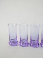 Ensemble Composé De 5 Verres À Cocktails Et D'Un Seau À Glace, Violet Et Chrome, Made In Italy, 1960