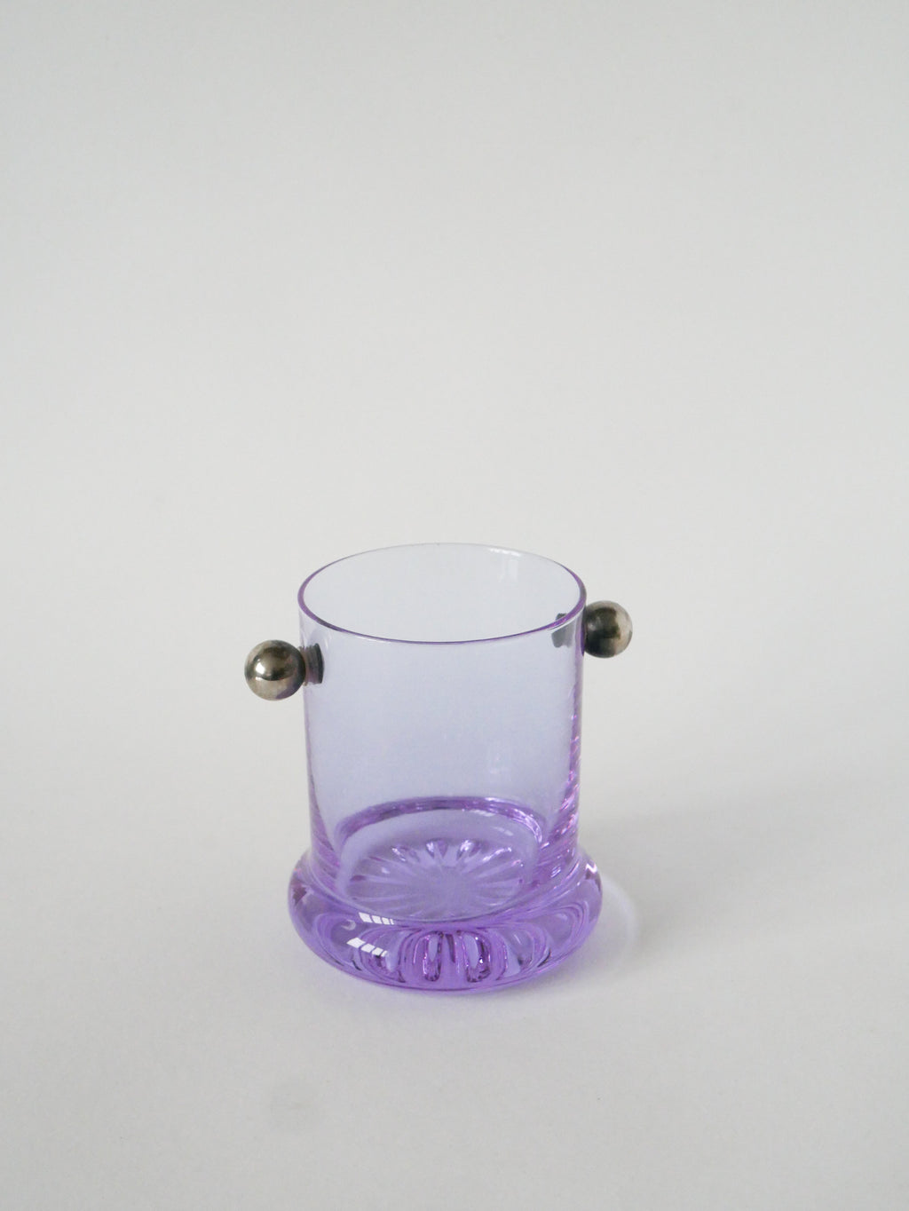 Ensemble Composé De 5 Verres À Cocktails Et D'Un Seau À Glace, Violet Et Chrome, Made In Italy, 1960