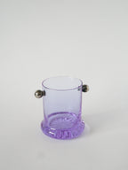 Ensemble Composé De 5 Verres À Cocktails Et D'Un Seau À Glace, Violet Et Chrome, Made In Italy, 1960