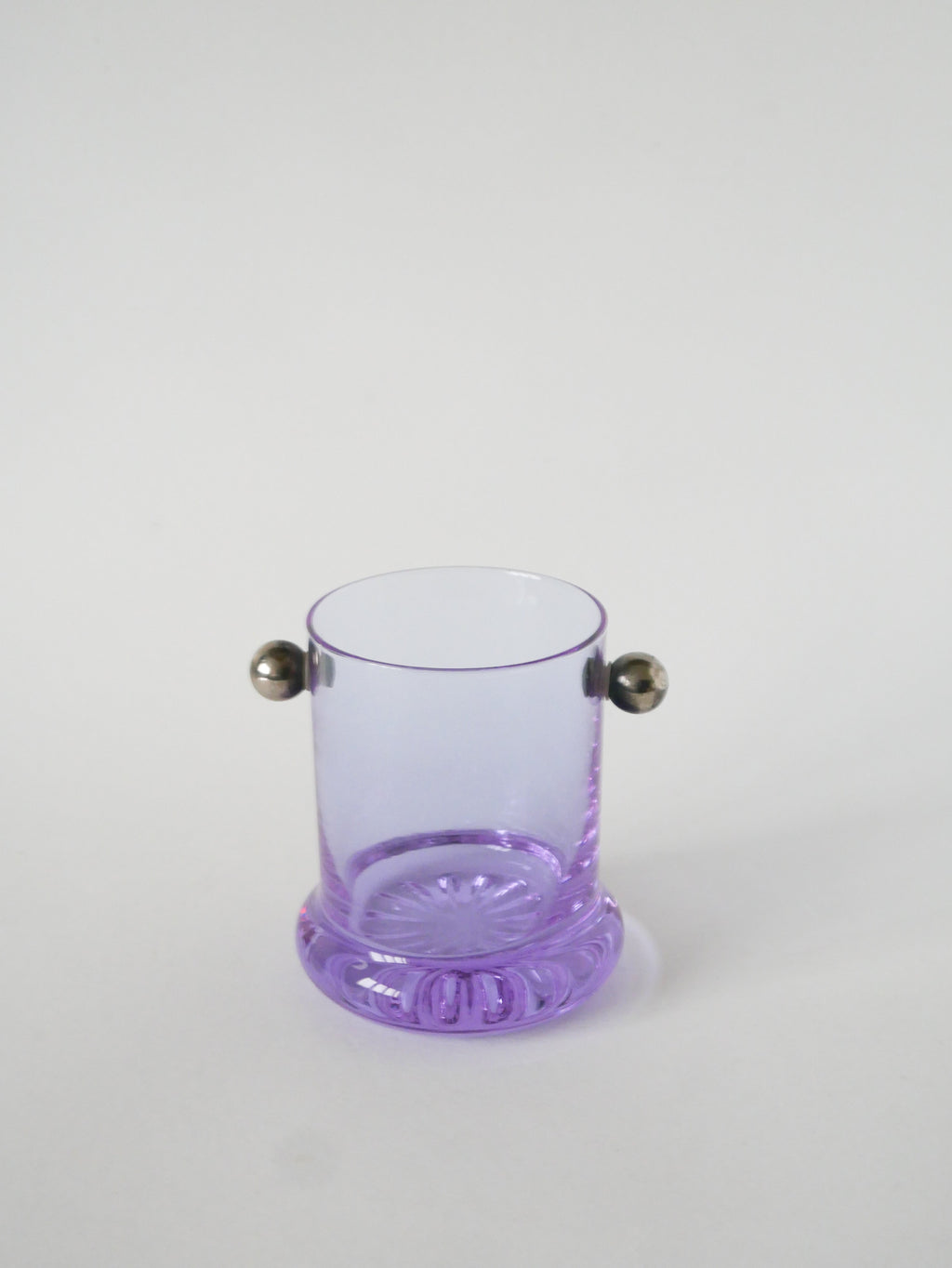 Ensemble Composé De 5 Verres À Cocktails Et D'Un Seau À Glace, Violet Et Chrome, Made In Italy, 1960