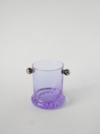 Ensemble Composé De 5 Verres À Cocktails Et D'Un Seau À Glace, Violet Et Chrome, Made In Italy, 1960