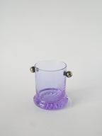 Ensemble Composé De 5 Verres À Cocktails Et D'Un Seau À Glace, Violet Et Chrome, Made In Italy, 1960