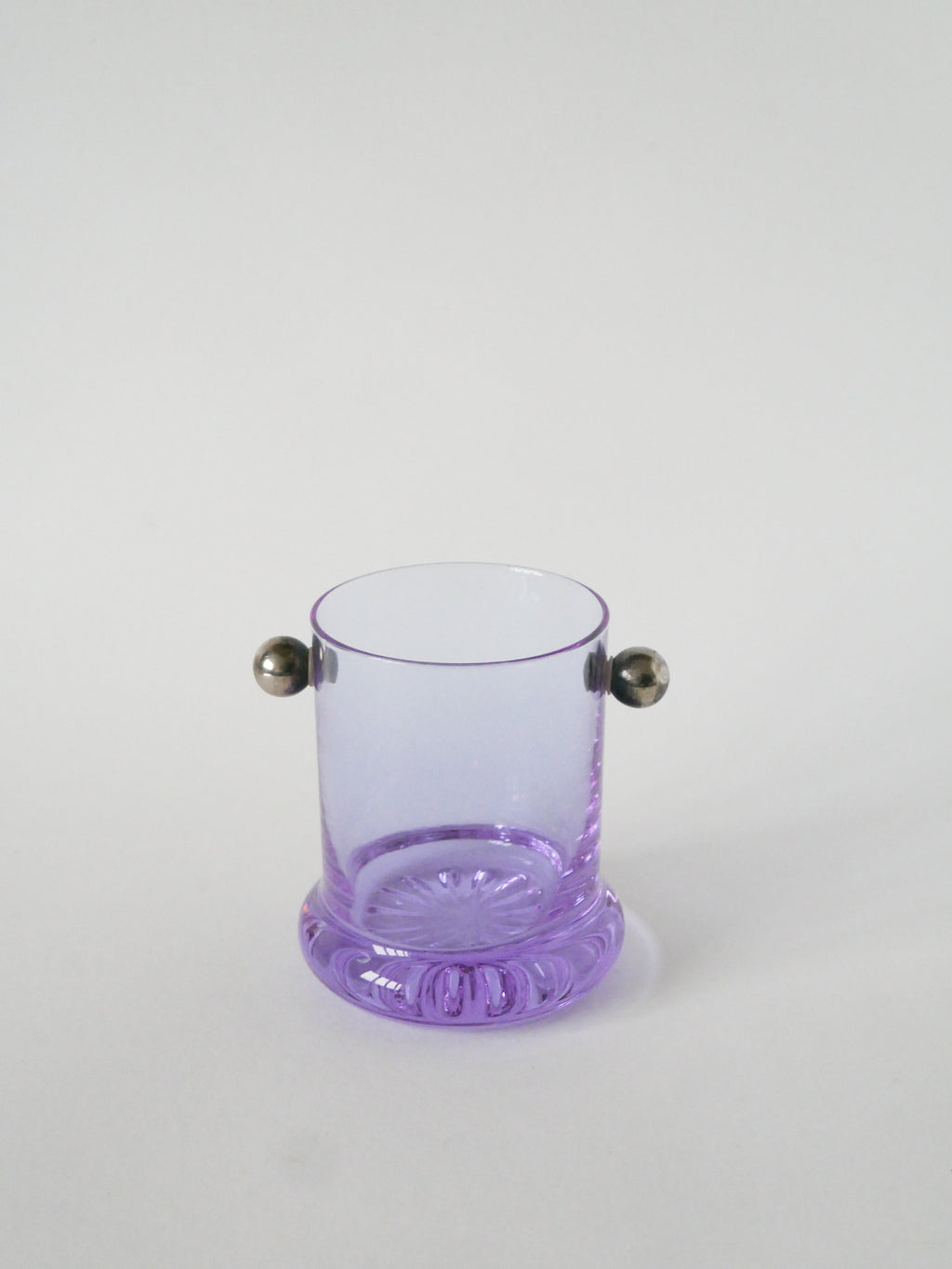 Ensemble Composé De 5 Verres À Cocktails Et D'Un Seau À Glace, Violet Et Chrome, Made In Italy, 1960