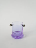 Ensemble Composé De 5 Verres À Cocktails Et D'Un Seau À Glace, Violet Et Chrome, Made In Italy, 1960