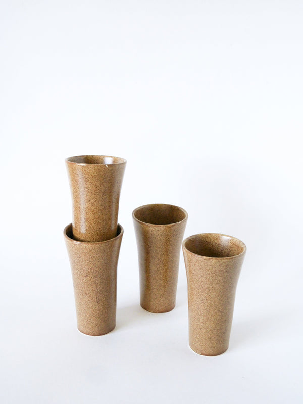 Lot De 4 Verres En Grès, 1970 - 15 X 8 Cm