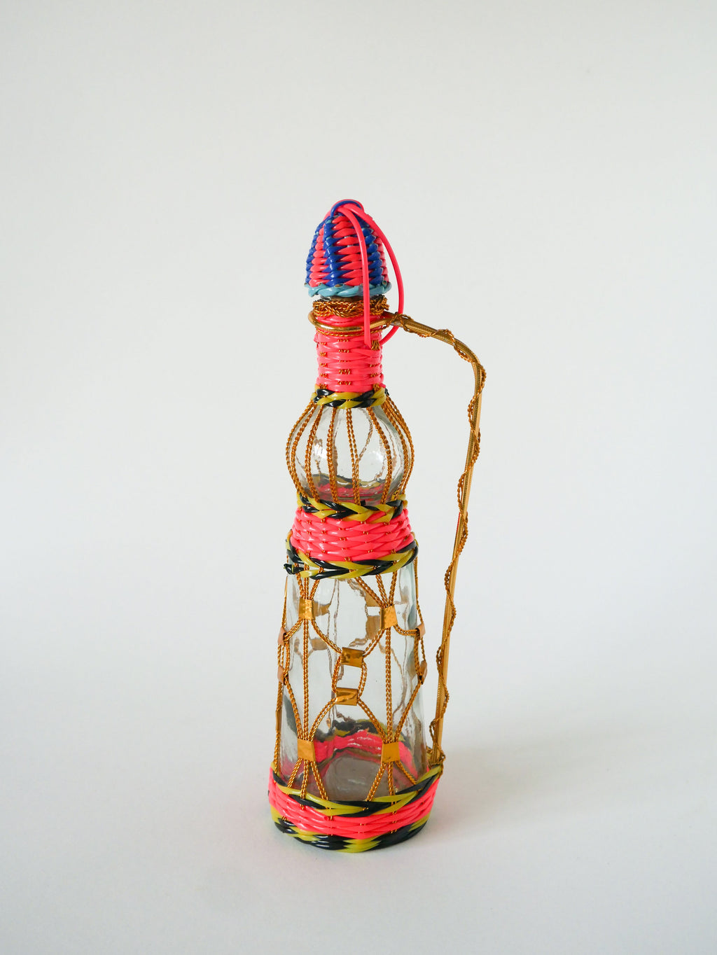 Bouteille En Verre Et Scoubidou, Multicolore, 1970