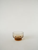 Lot De 4 Coupes En Verre, Ambre Rose, Design, 1970