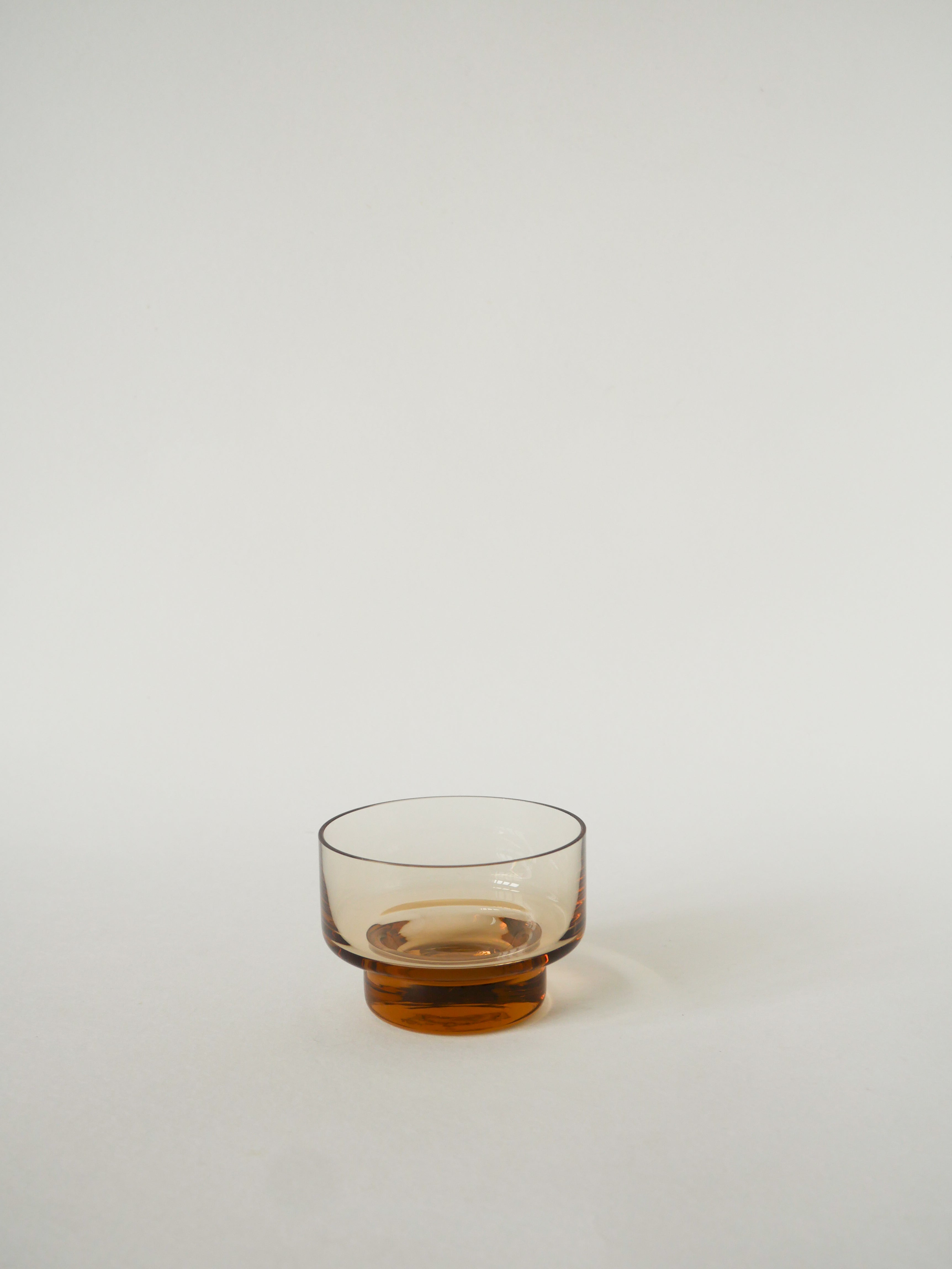 Lot De 4 Coupes En Verre, Ambre Rose, Design, 1970