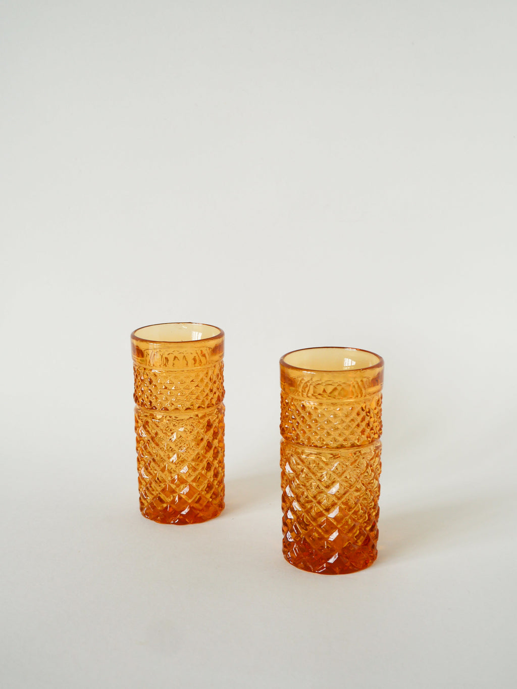 Duo De Verres À Whisky, Ambré, Long Drink, 1970