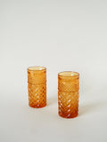 Duo De Verres À Whisky, Ambré, Long Drink, 1970