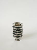 Lot De 6 Coupes À Glace Travaillées En Inox, Pieds Bas, 1970