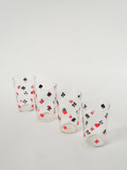 Lot De 4 Verres À Eau Jeux De Cartes, 1970