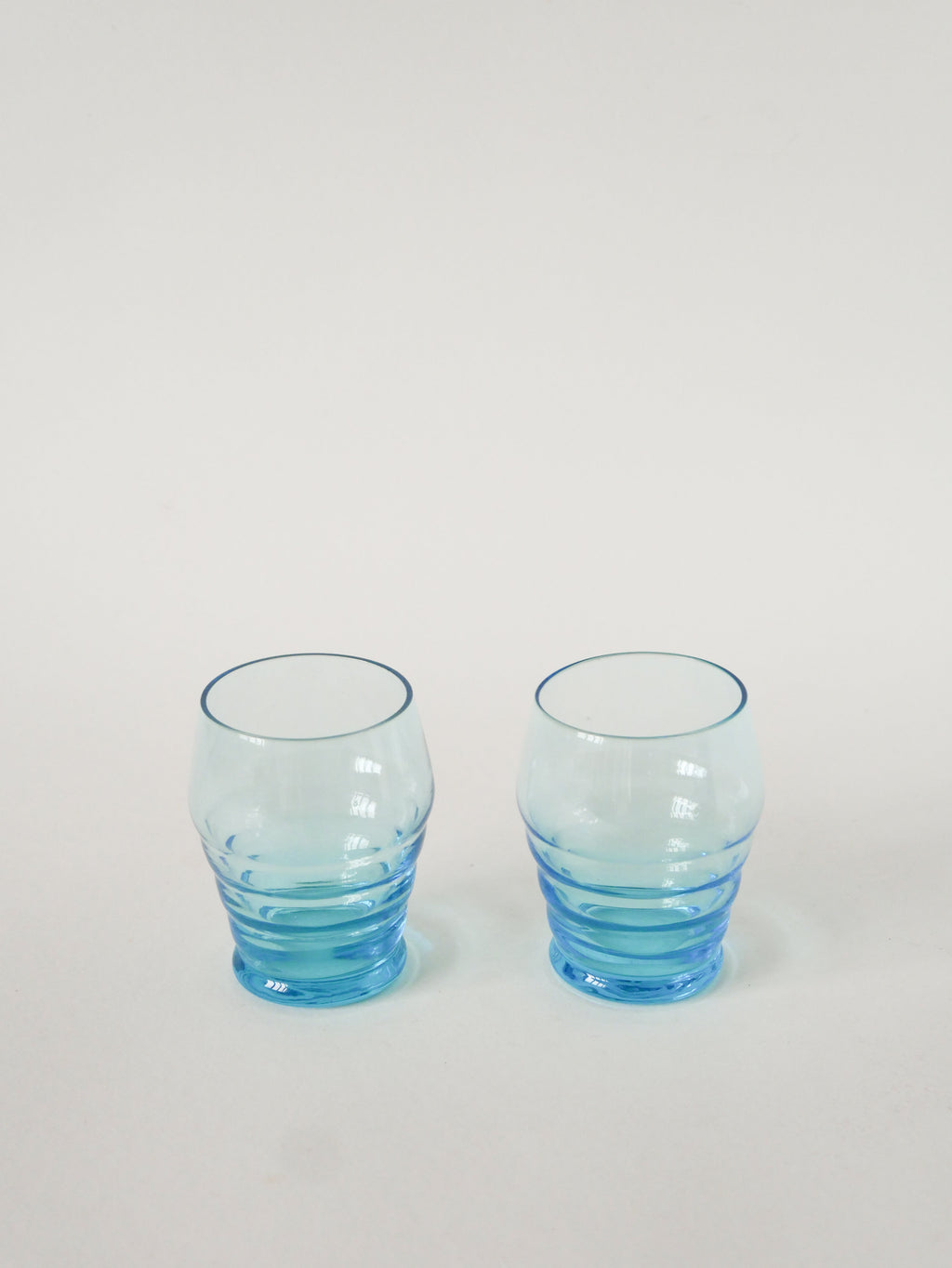 Duo De Verres À Eau, Bleu Turquoise, Art Déco, 1930
