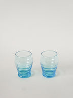 Duo De Verres À Eau, Bleu Turquoise, Art Déco, 1930