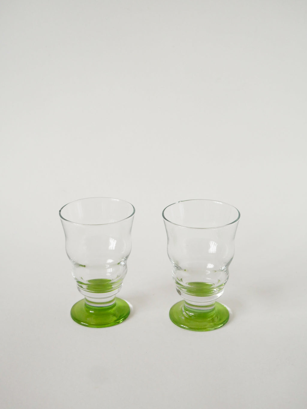 Duo De Verres À Vin, Vert Pomme, 1980
