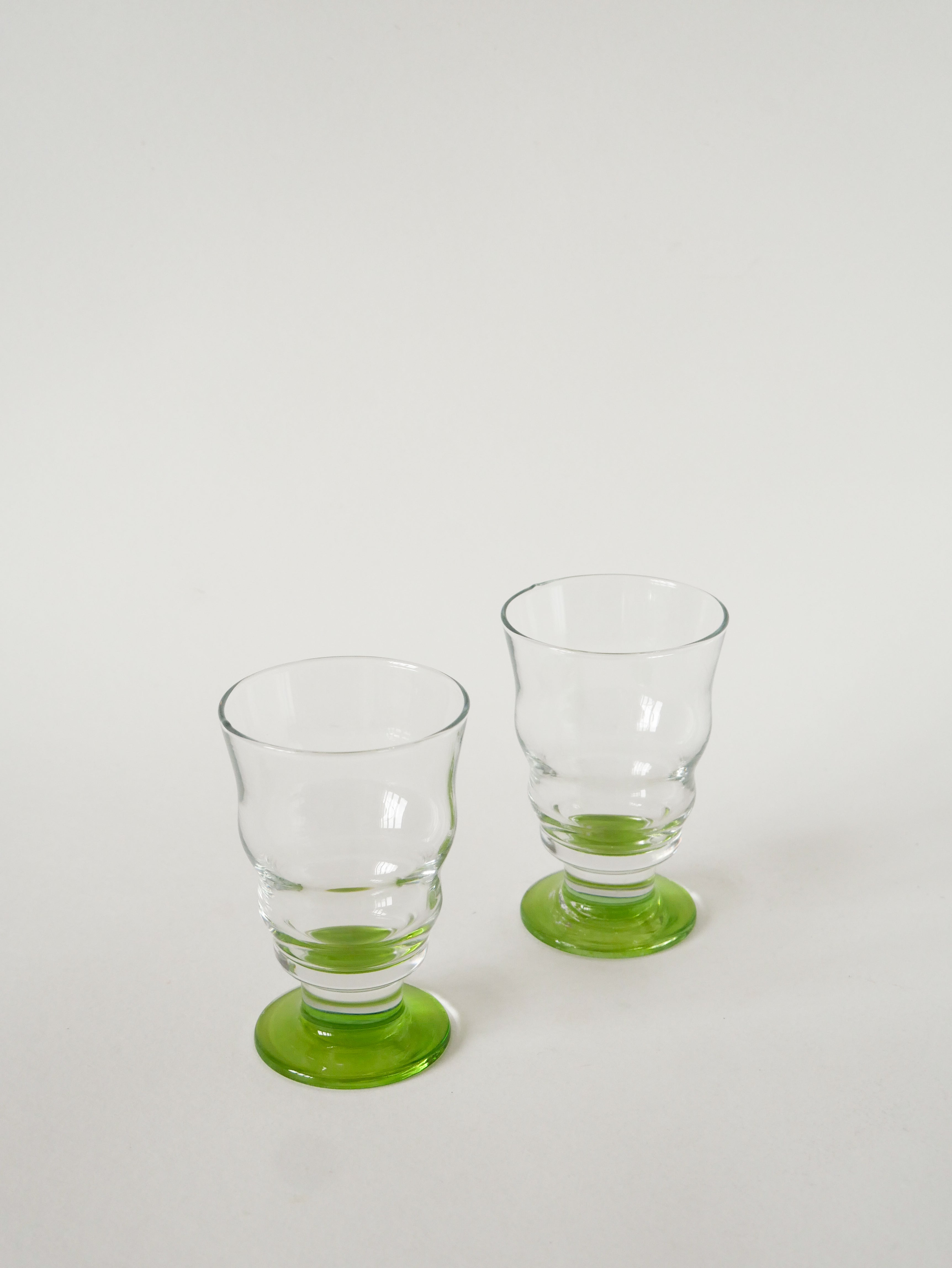 Duo De Verres À Vin, Vert Pomme, 1980