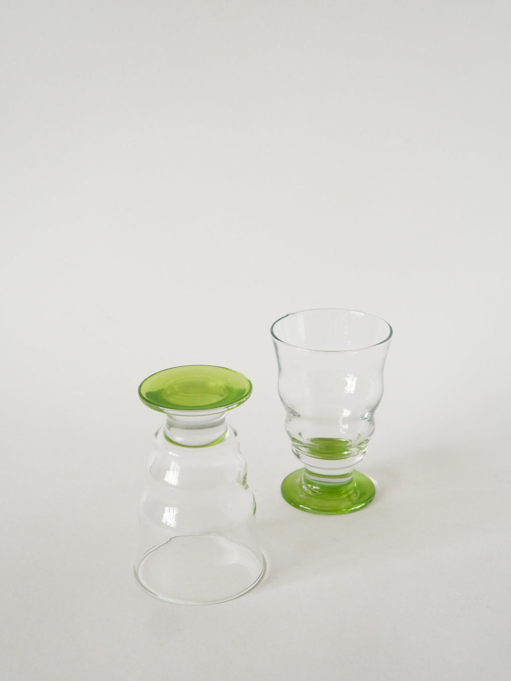 Duo De Verres À Vin, Vert Pomme, 1980