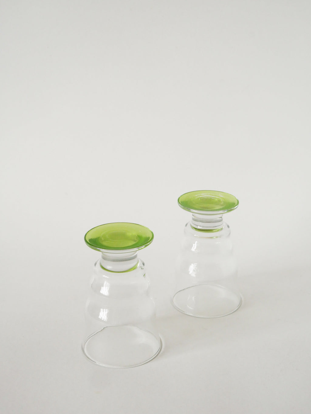 Duo De Verres À Vin, Vert Pomme, 1980