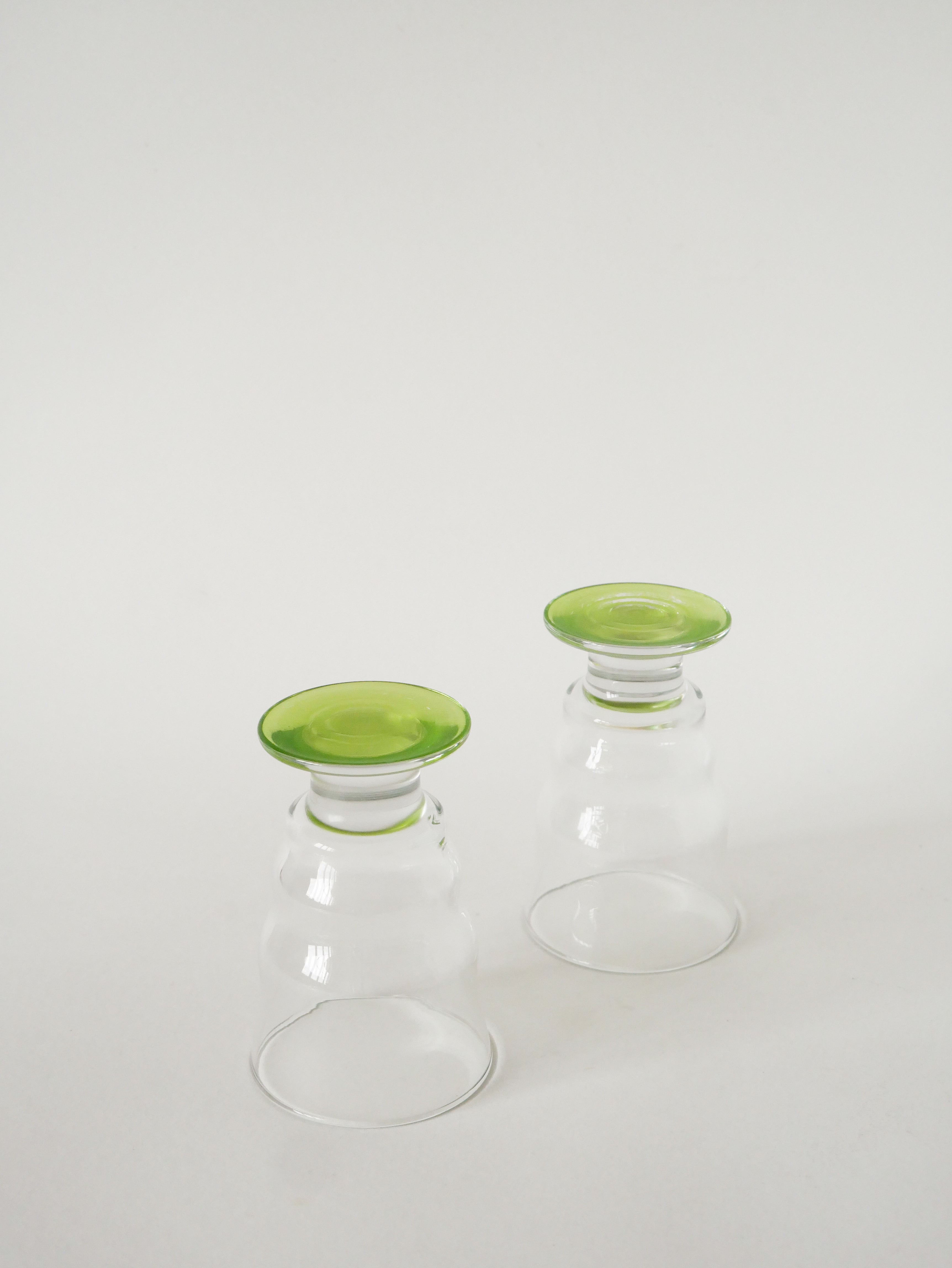 Duo De Verres À Vin, Vert Pomme, 1980