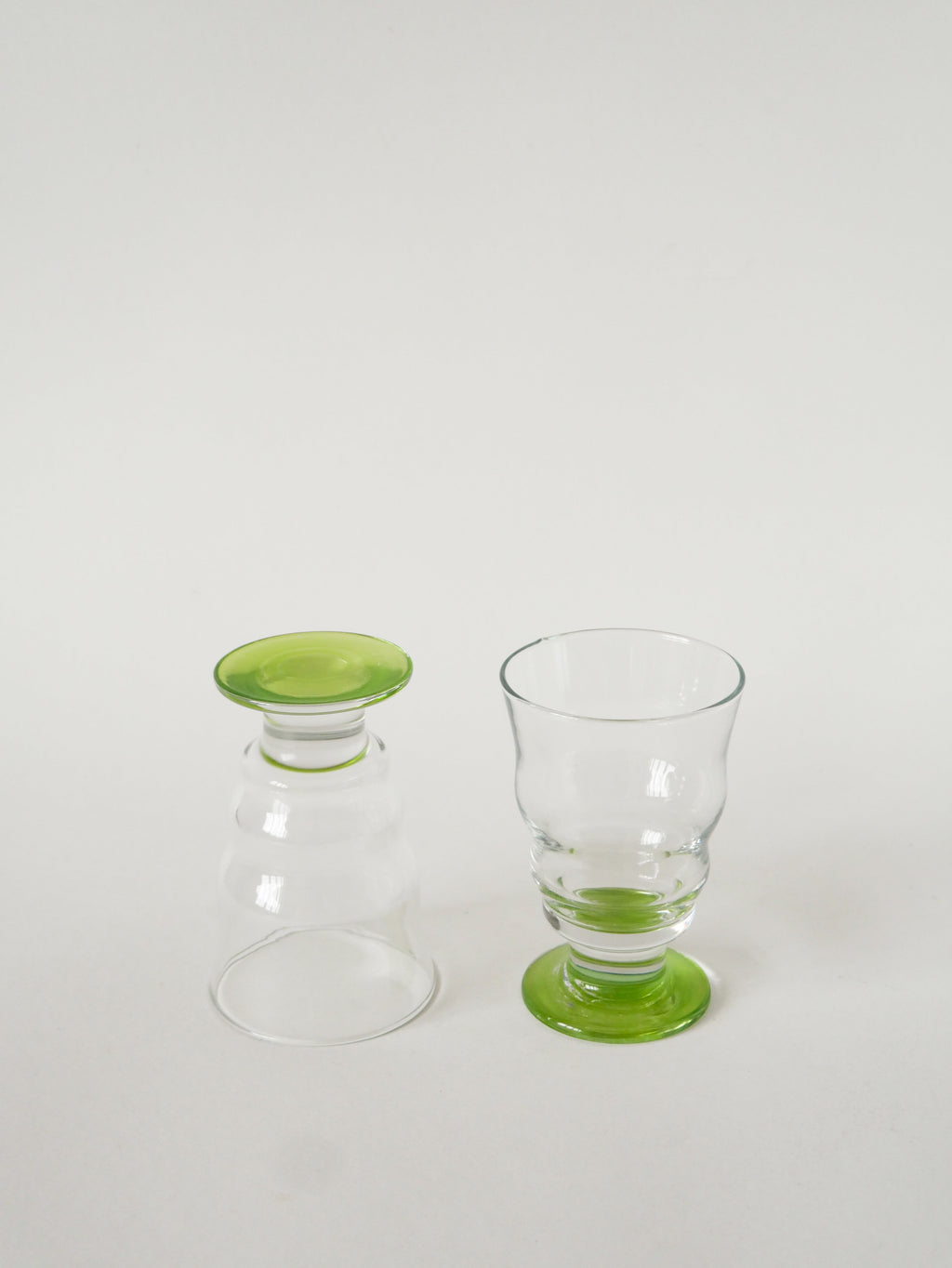 Duo De Verres À Vin, Vert Pomme, 1980