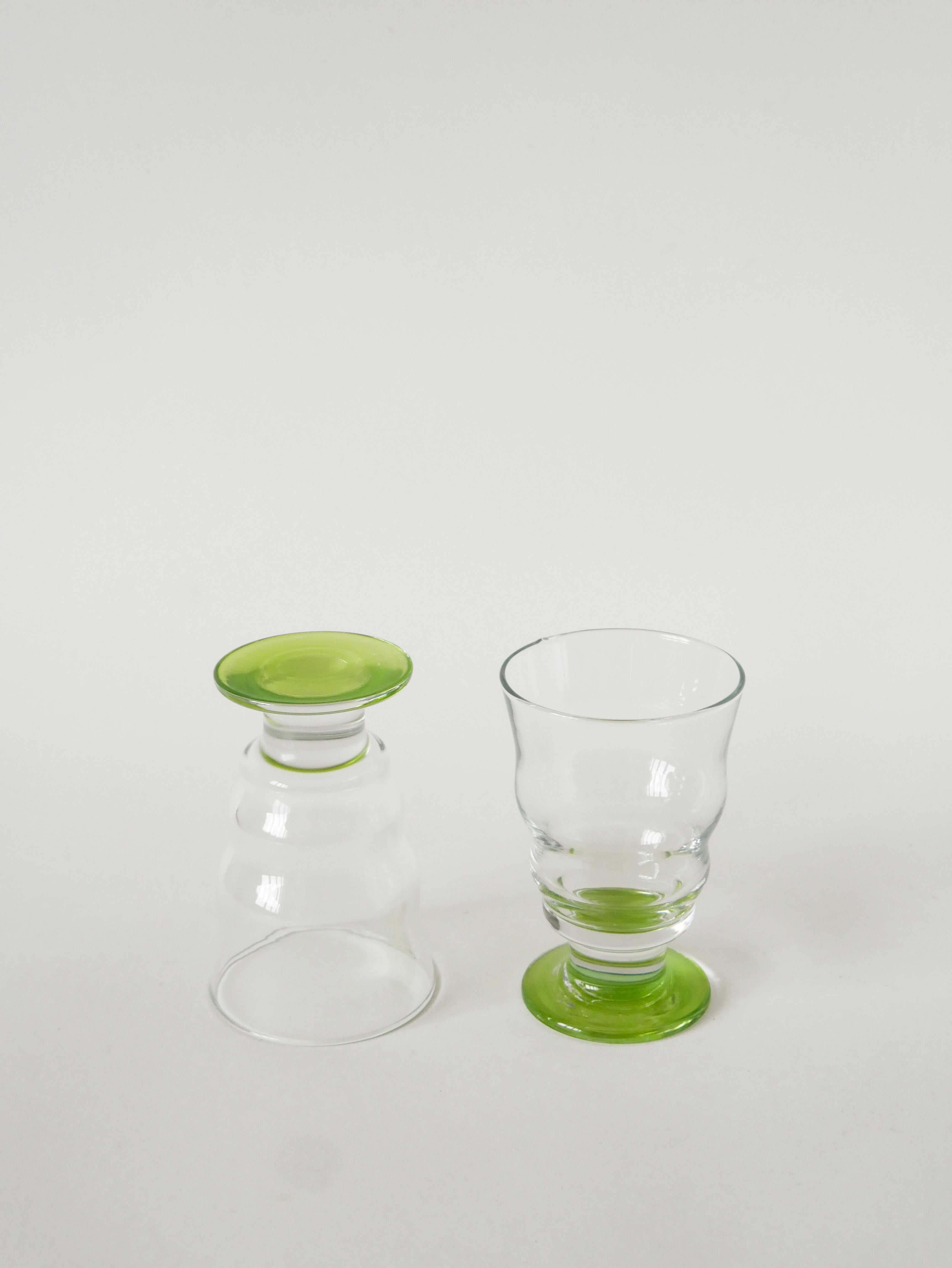 Duo De Verres À Vin, Vert Pomme, 1980