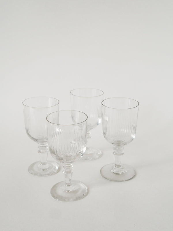 Lot De 4 Grands Verres À Vin Anciens, 1930