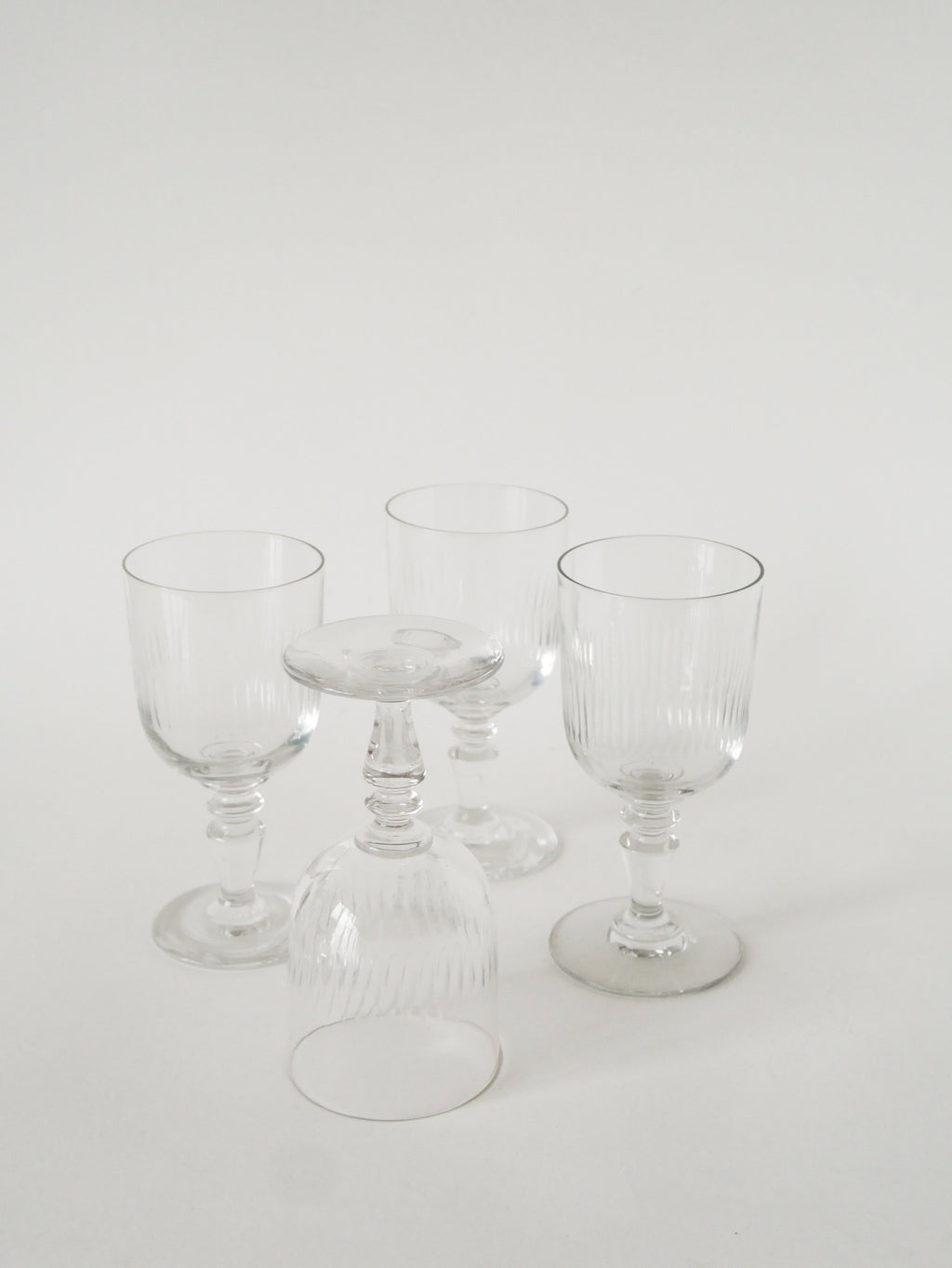 Lot De 4 Grands Verres À Vin Anciens, 1930