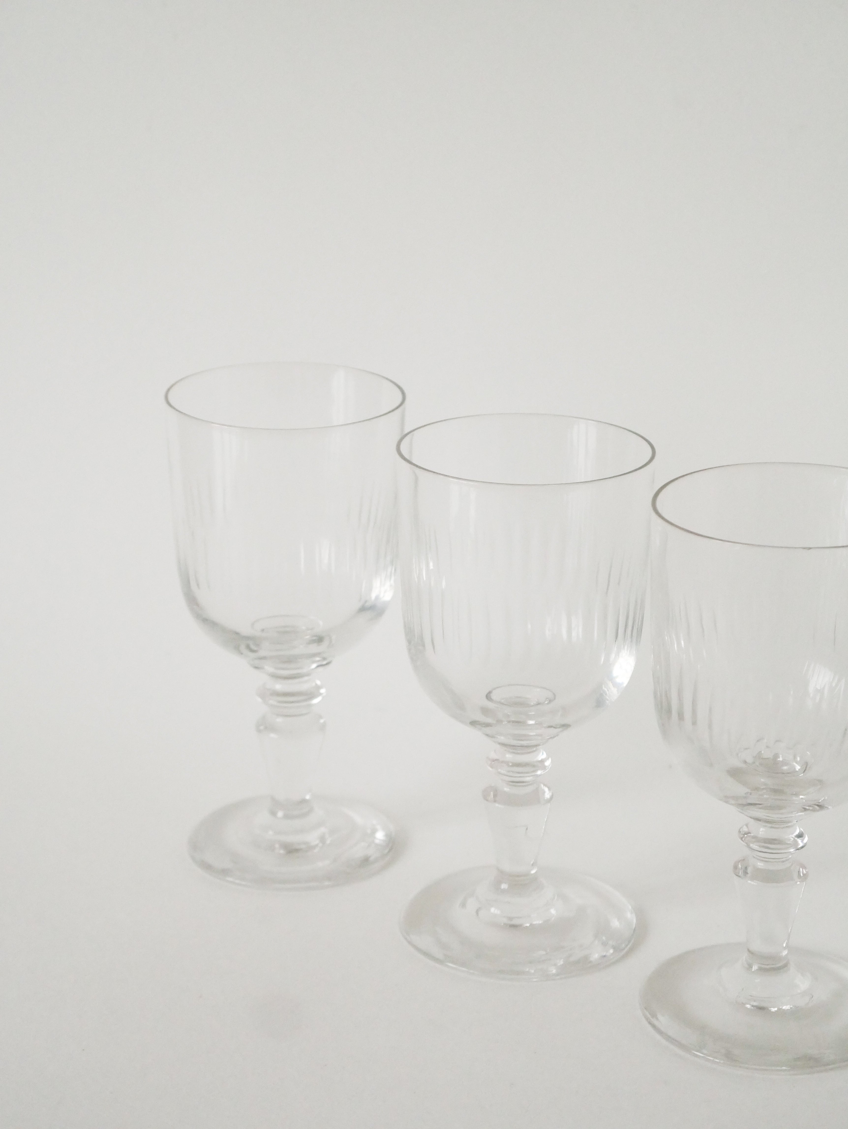 Lot De 4 Grands Verres À Vin Anciens, 1930