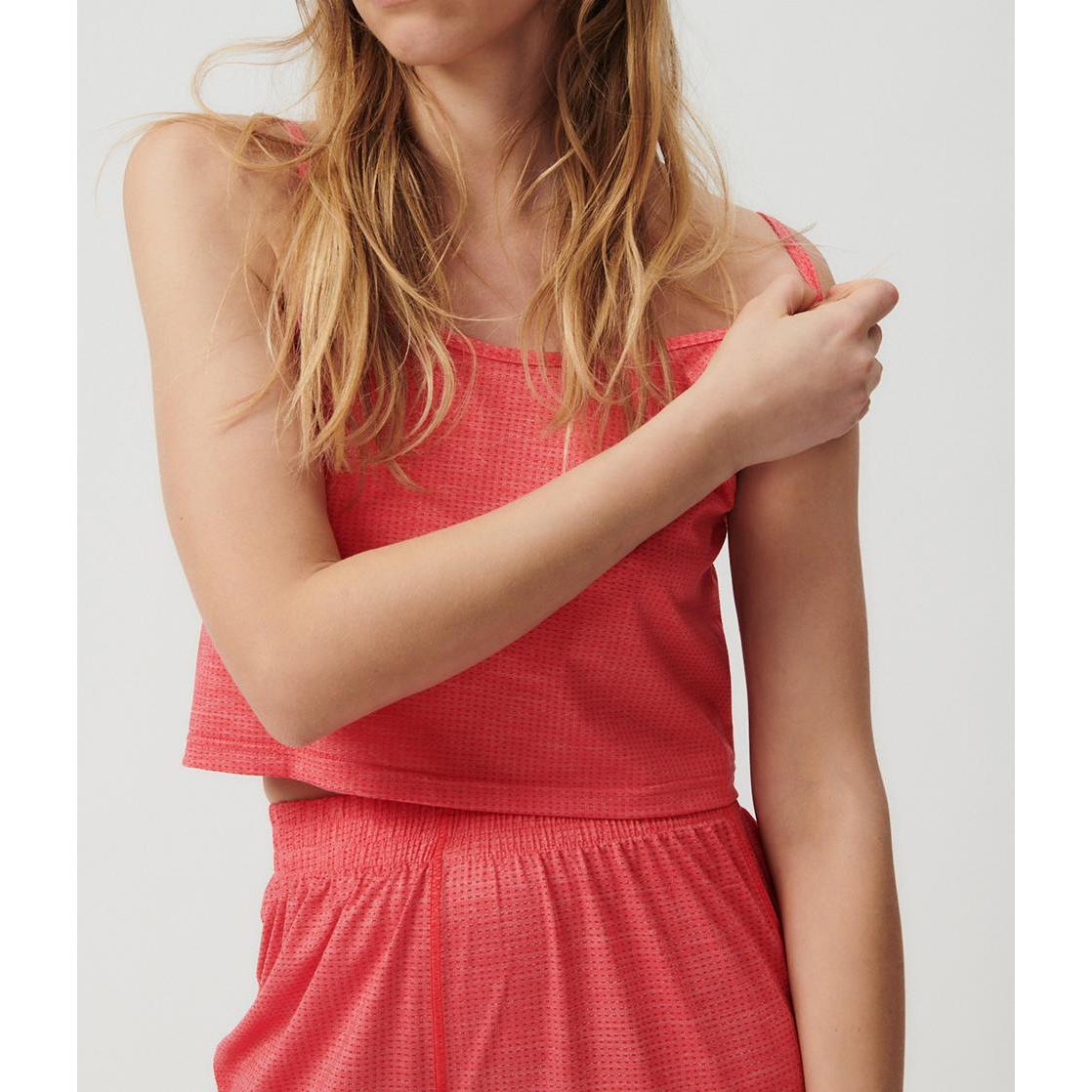 Debardeur Court Ajuste Col Rond - Fraisier - Femme