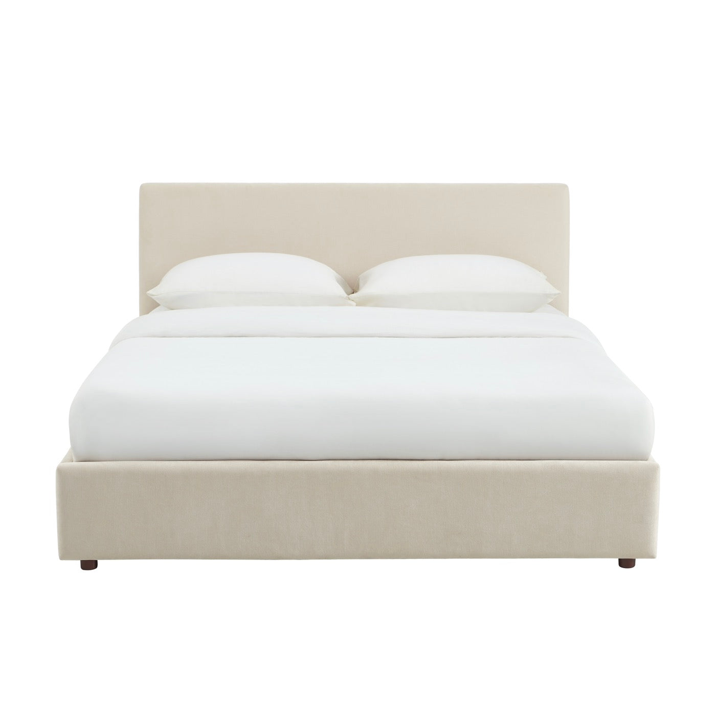 Vania - Lit Coffre - Tissu Beige