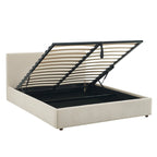 Vania - Lit Coffre - Tissu Beige