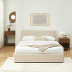 Vania - Lit Coffre - Tissu Beige