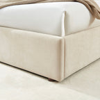 Vania - Lit Coffre - Tissu Beige