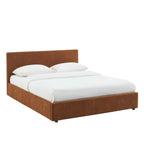 Vania - Lit Coffre - Tissu Marron
