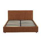 Vania - Lit Coffre - Tissu Marron