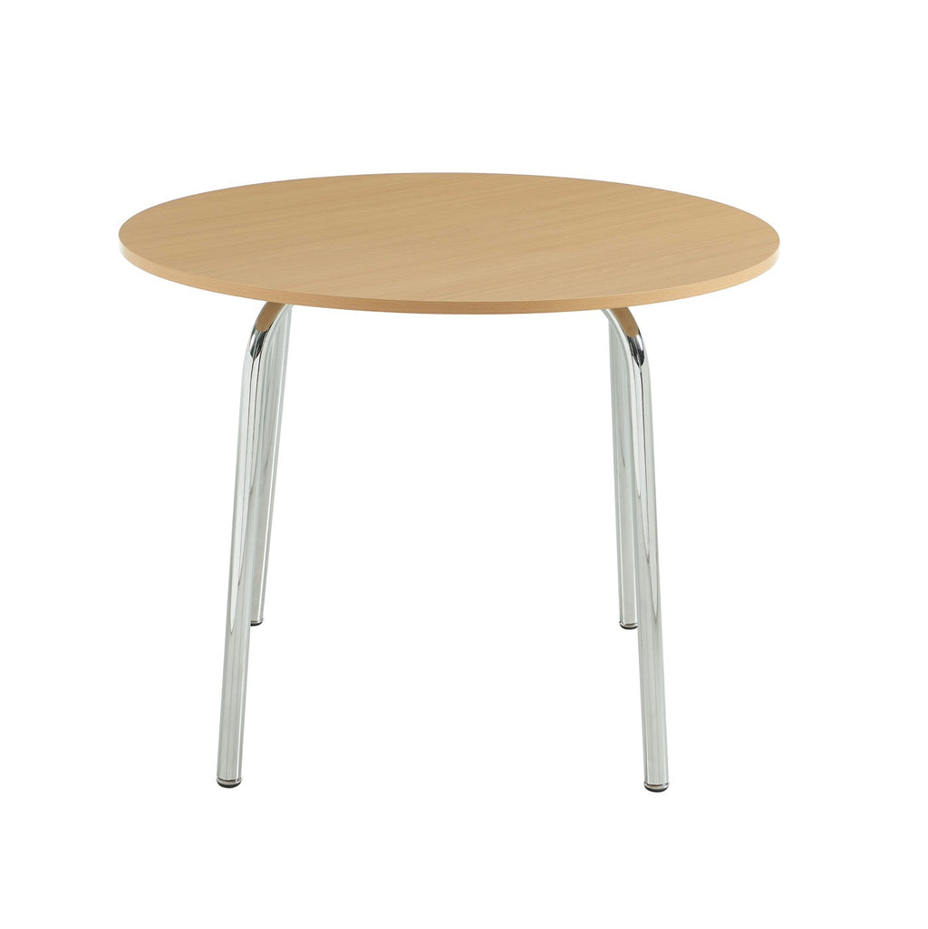 Vassi - Table À Manger Ronde - Effet Chêne