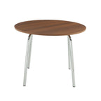 Vassi - Table À Manger Ronde - Effet Noyer