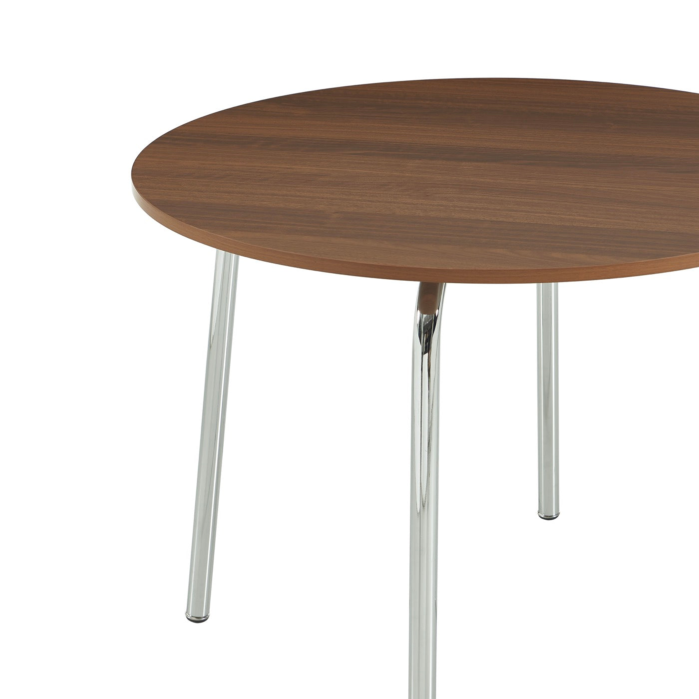 Vassi - Table À Manger Ronde - Effet Noyer