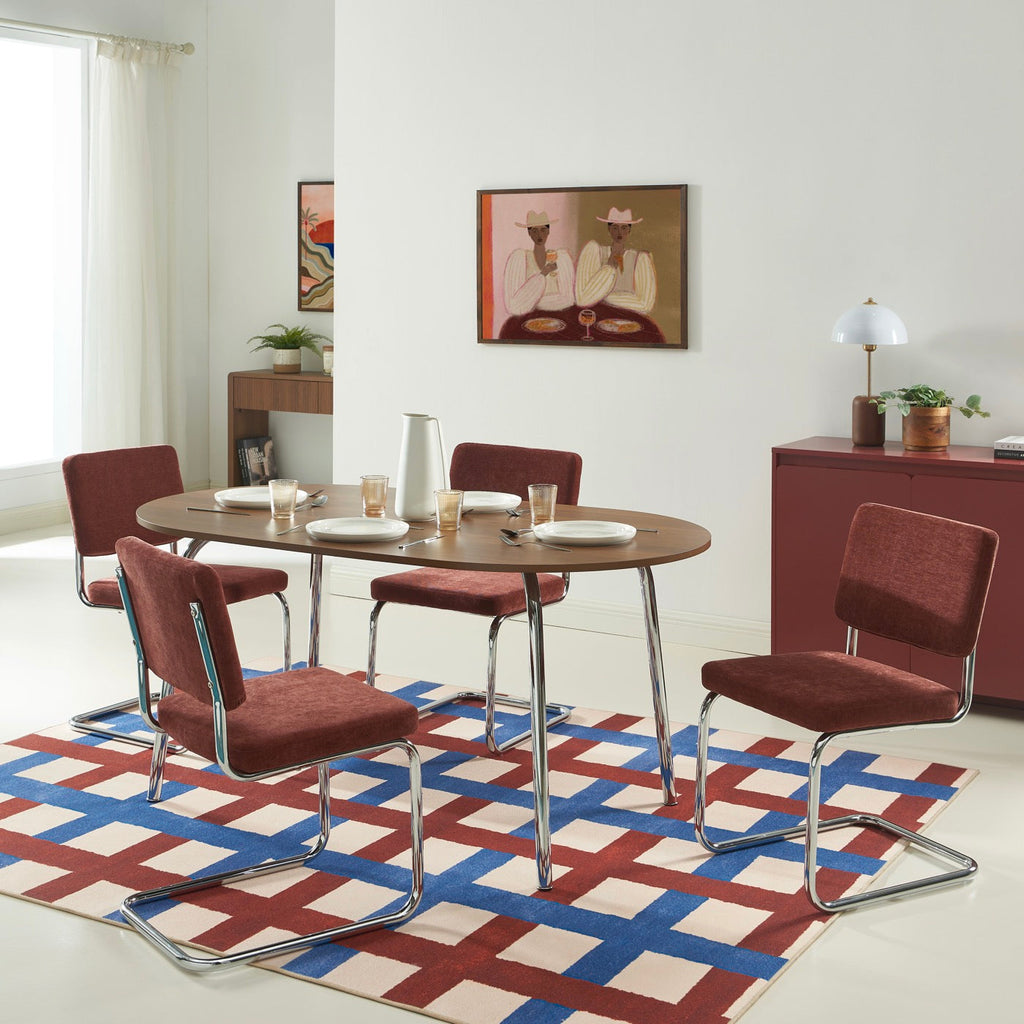 Vassi - Table À Manger - Effet Noyer