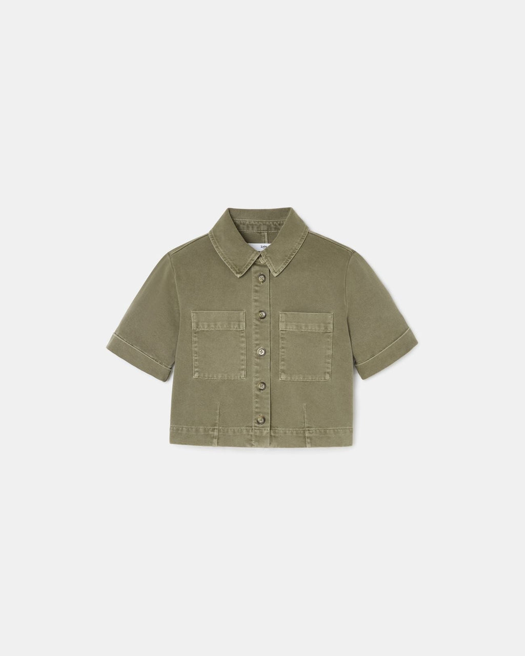 Chemise droite en jean kaki_4