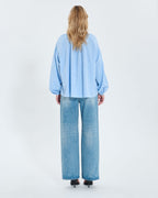 Chemise fluide en coton bleue ciel_3